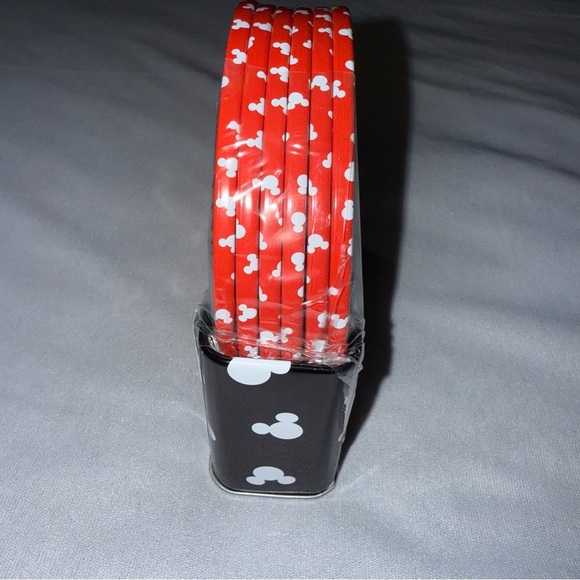 Disney Mickey & Friends 6 Piece Coaster Set Mickey Minnie Mouse Black White Red - Picture 4 of 9